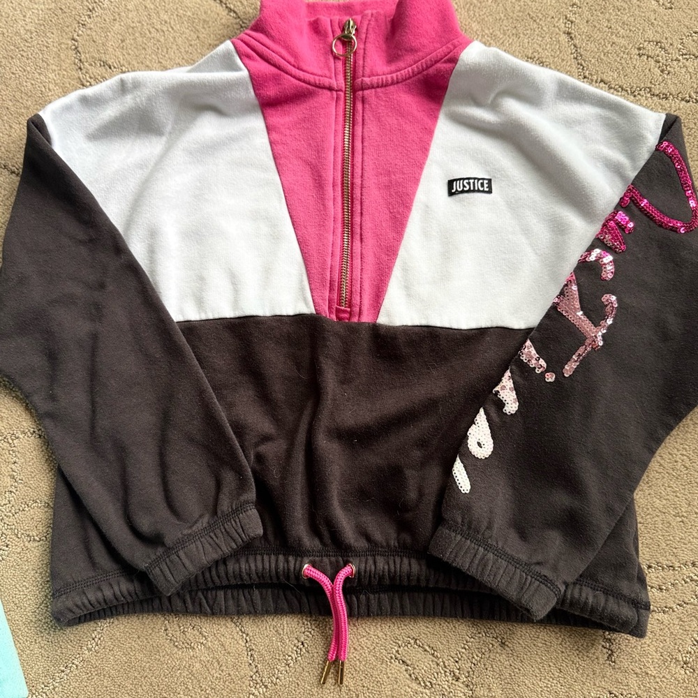 Justice Kids Pink and Black sweatshirt